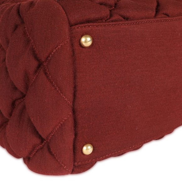 Chanel Burgundy Jersey Quilted Bubble Bag - Picture 6 of 7